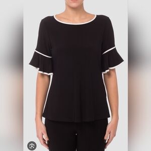 ❤️ JOSEPH RIBKOFF RUFFLE SLEEVE TOP, 8